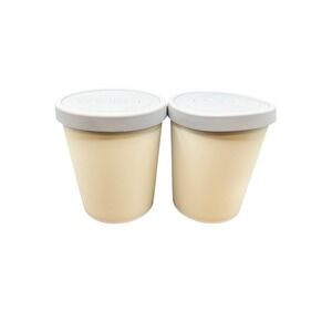 Balci Reusable Food Storage Containers Set of 2 Cream Color BPA Free Freezer